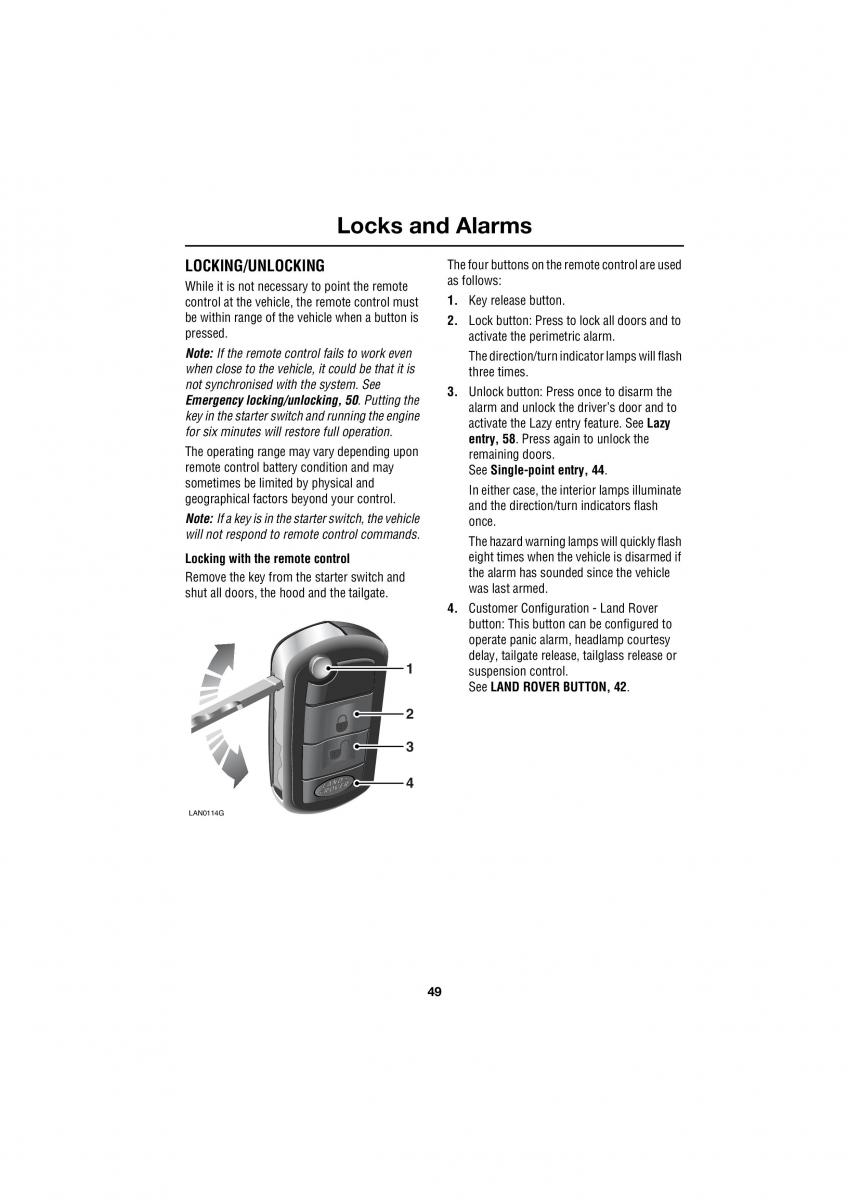Land Rover Range Rover III 3 L322 owners manual / page 49