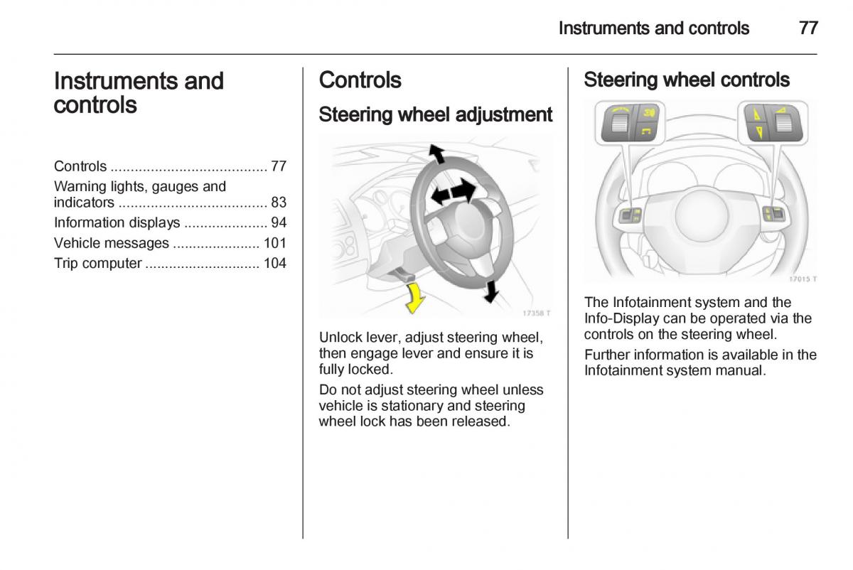 Opel Zafira B owners manual / page 77