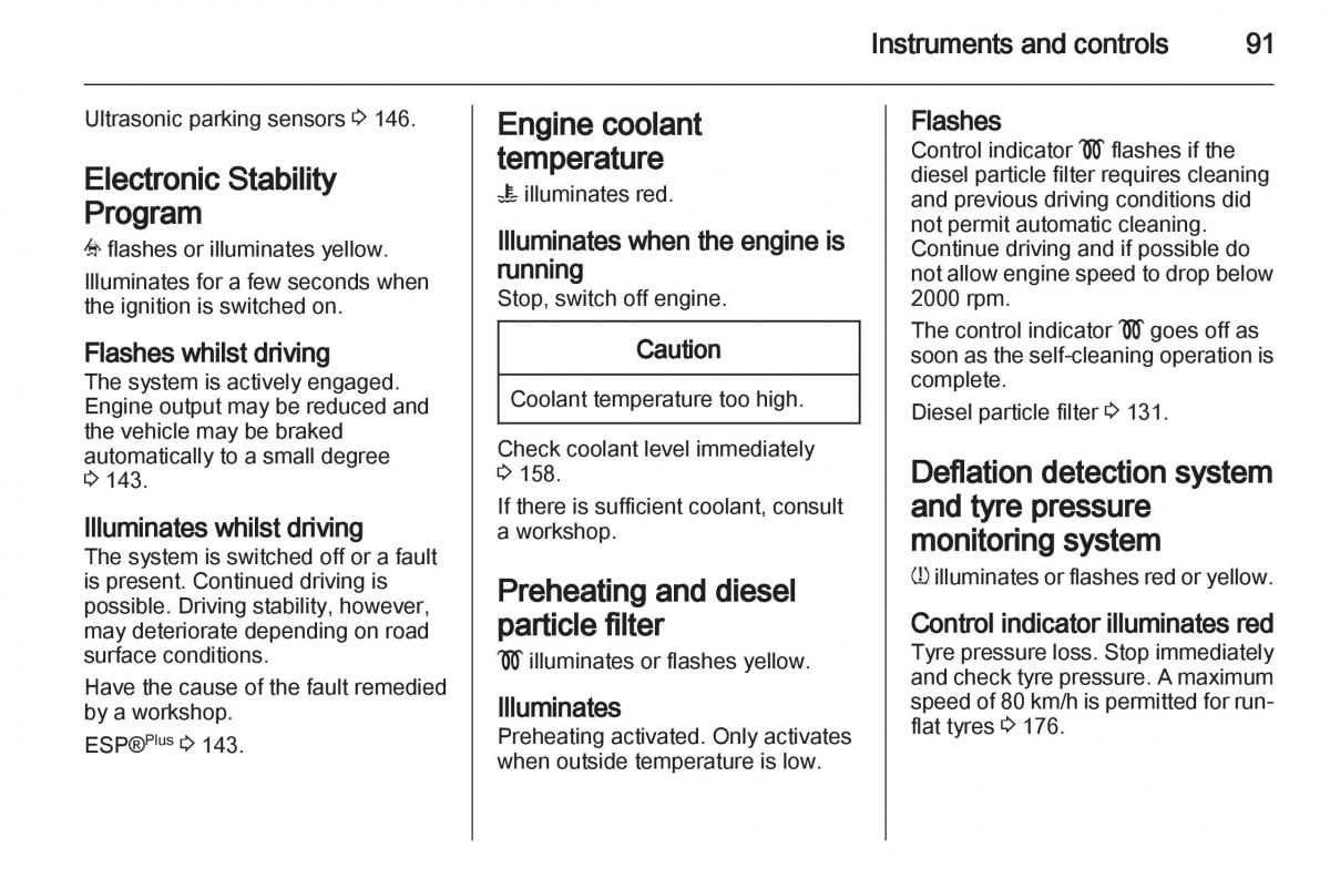 Opel Zafira B owners manual / page 91