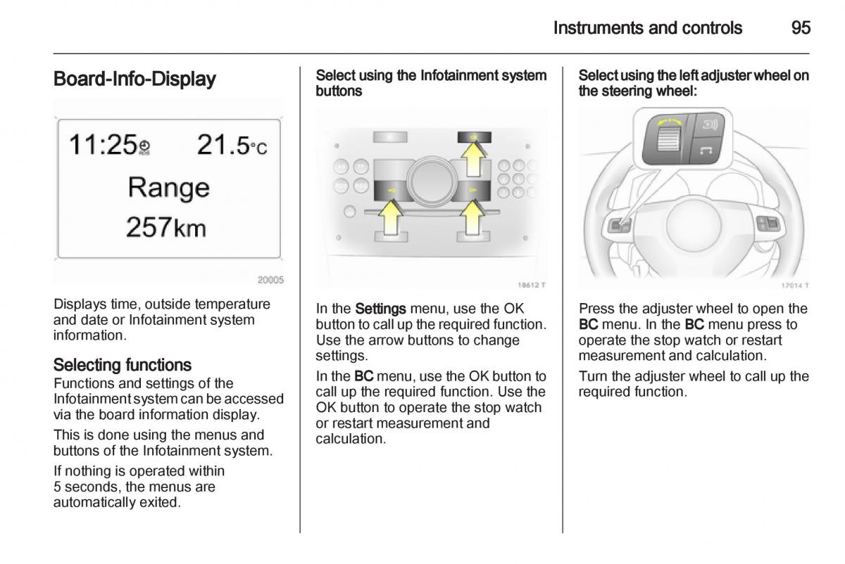 Opel Zafira B owners manual / page 95