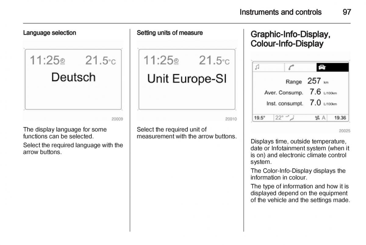 Opel Zafira B owners manual / page 97