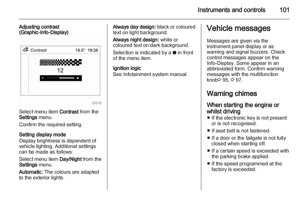 Opel Zafira B owners manual / page 101