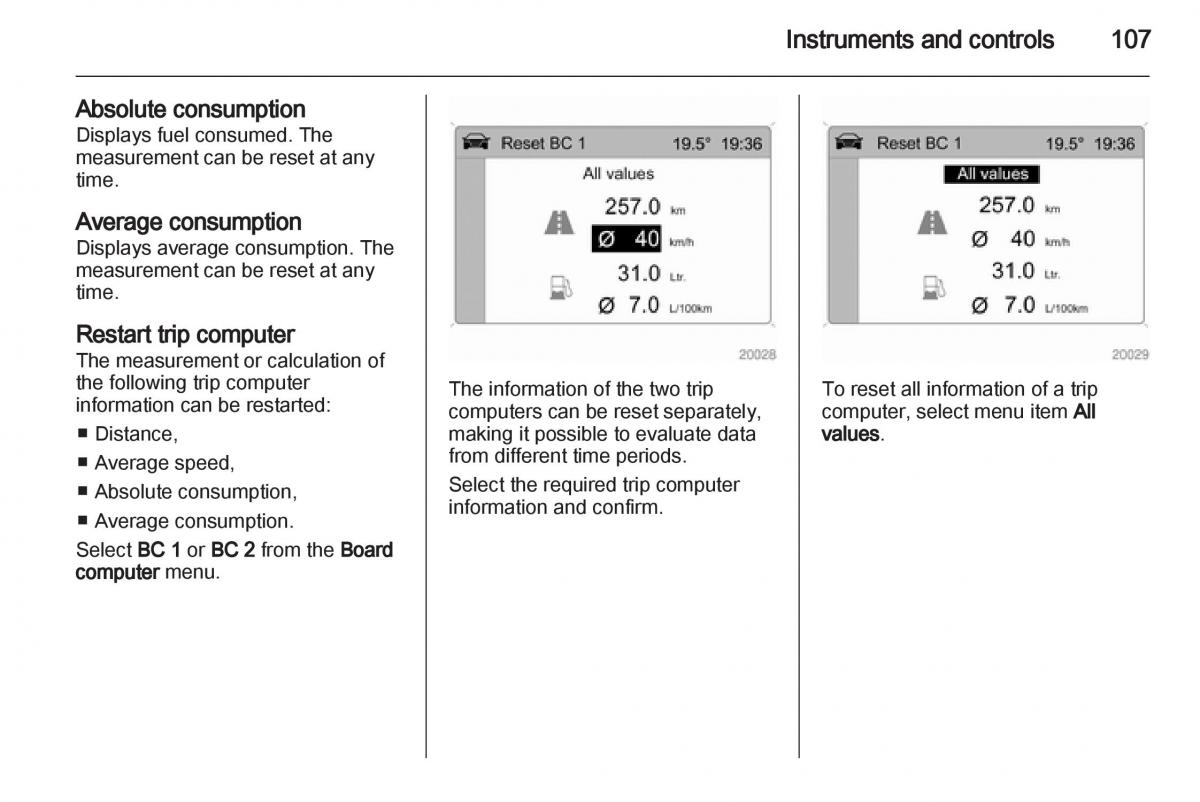 Opel Zafira B owners manual / page 107