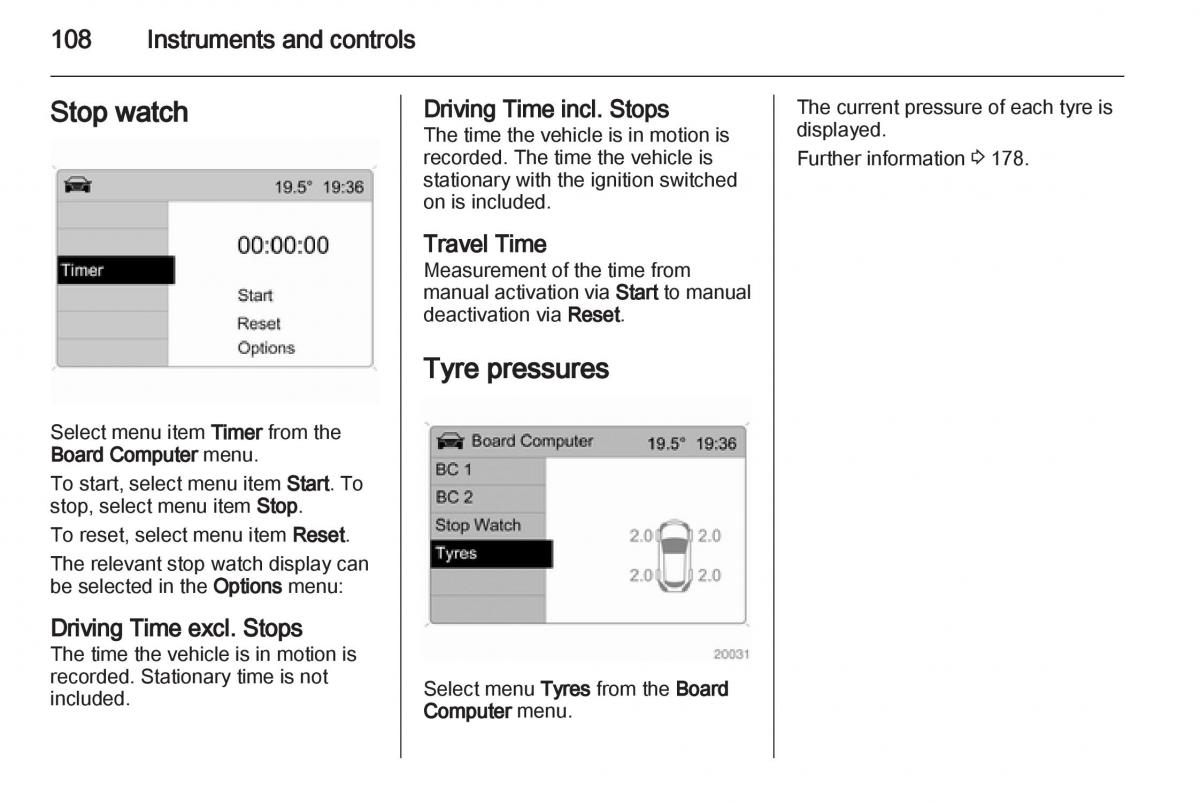 Opel Zafira B owners manual / page 108