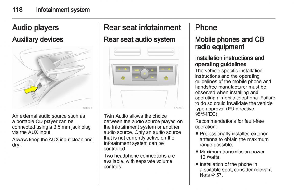 Opel Zafira B owners manual / page 118