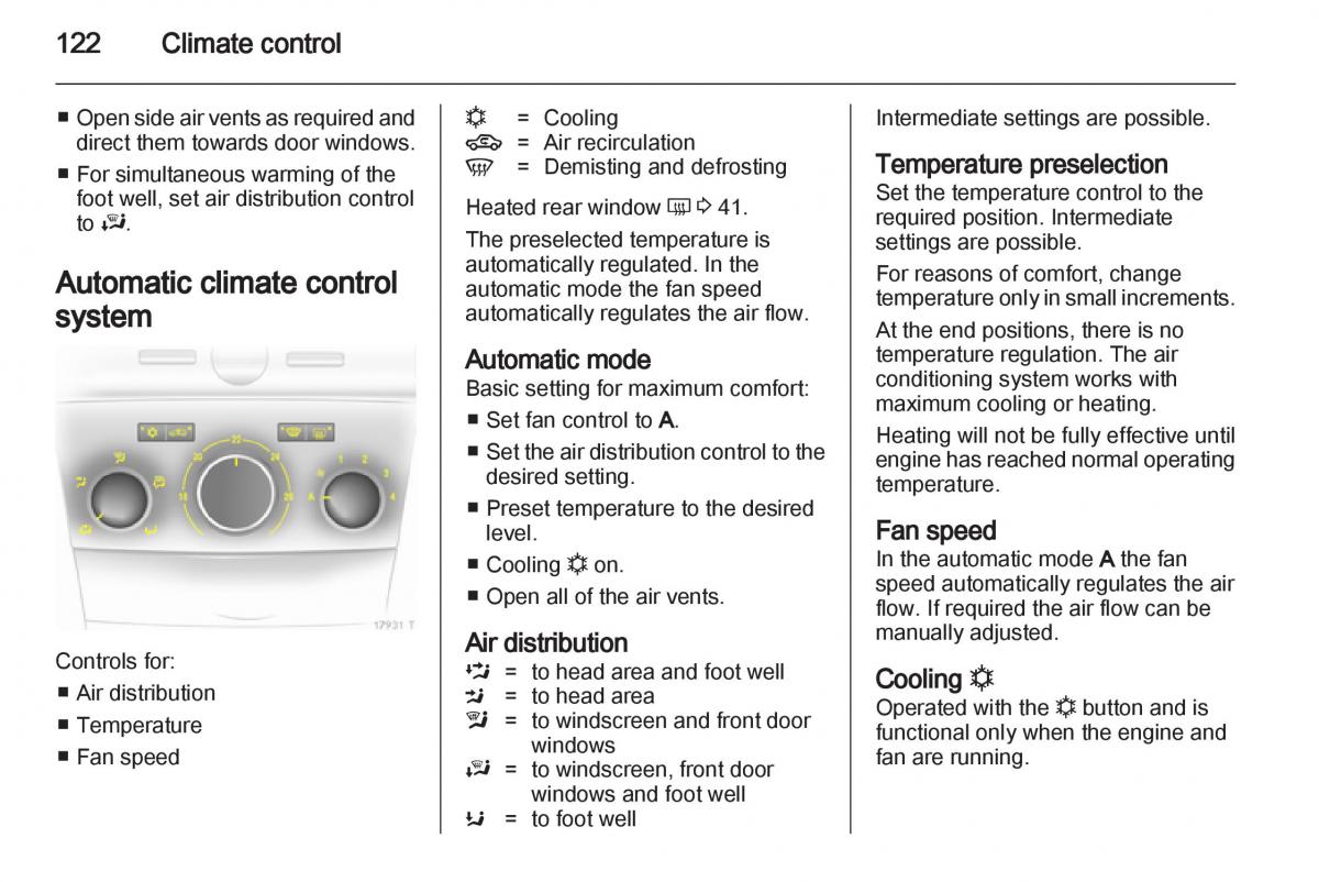 Opel Zafira B owners manual / page 122