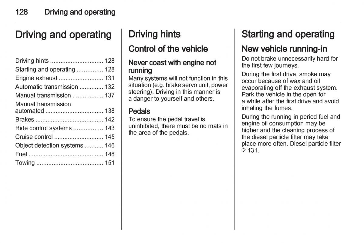 Opel Zafira B owners manual / page 128