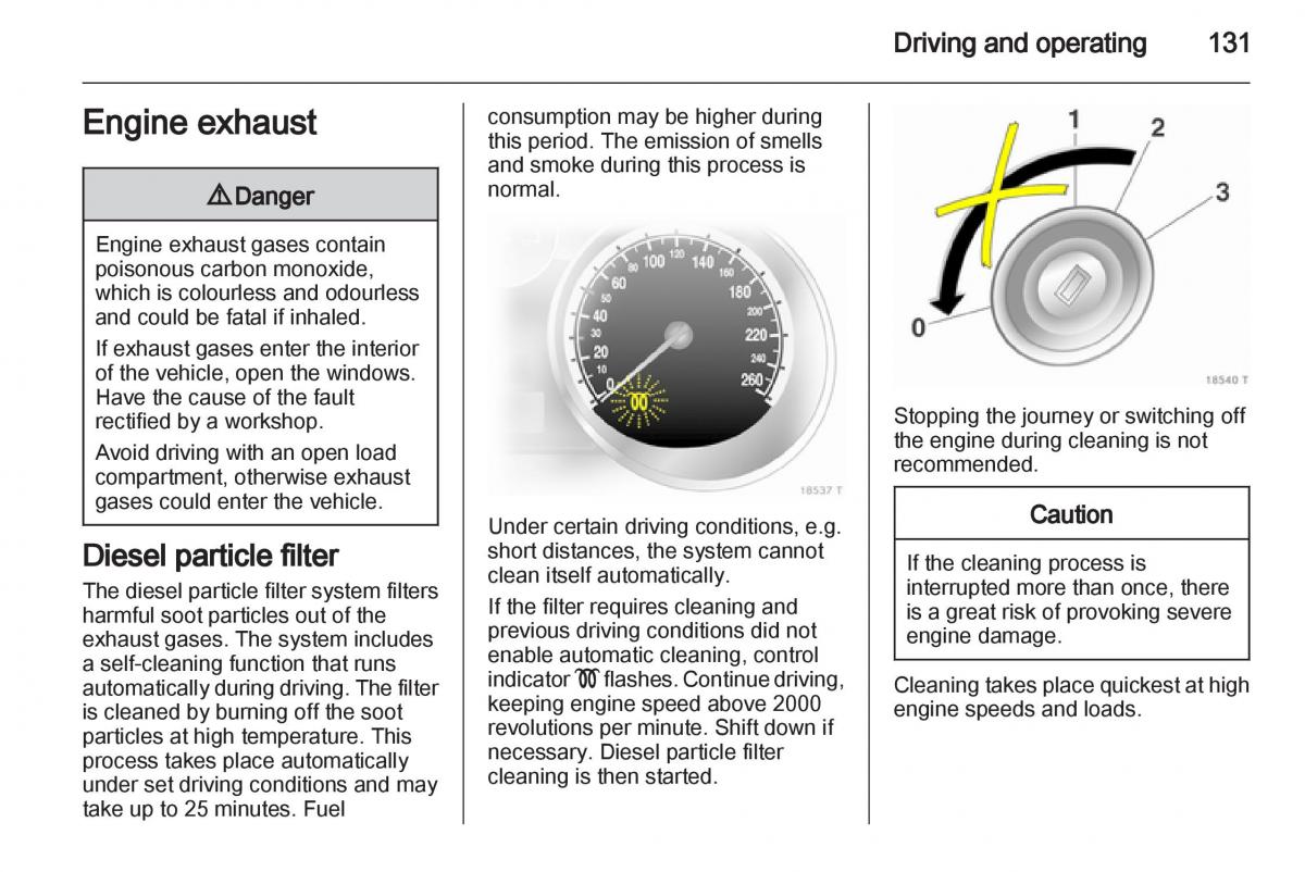 Opel Zafira B owners manual / page 131