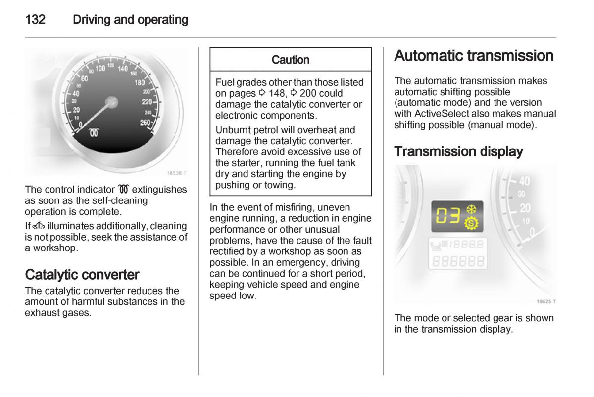 Opel Zafira B owners manual / page 132