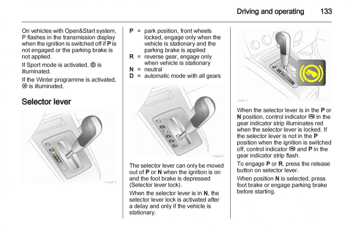 Opel Zafira B owners manual / page 133