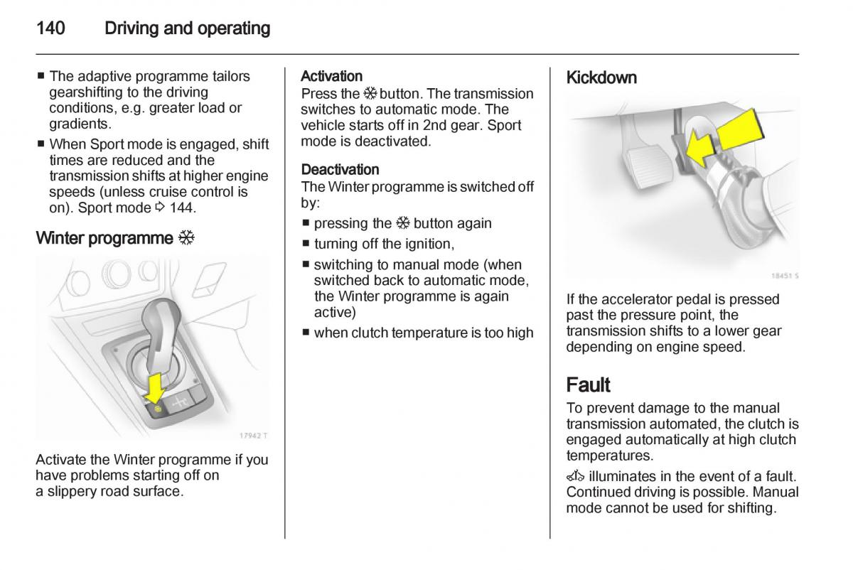 Opel Zafira B owners manual / page 140