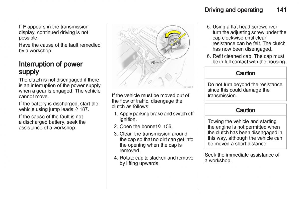 Opel Zafira B owners manual / page 141