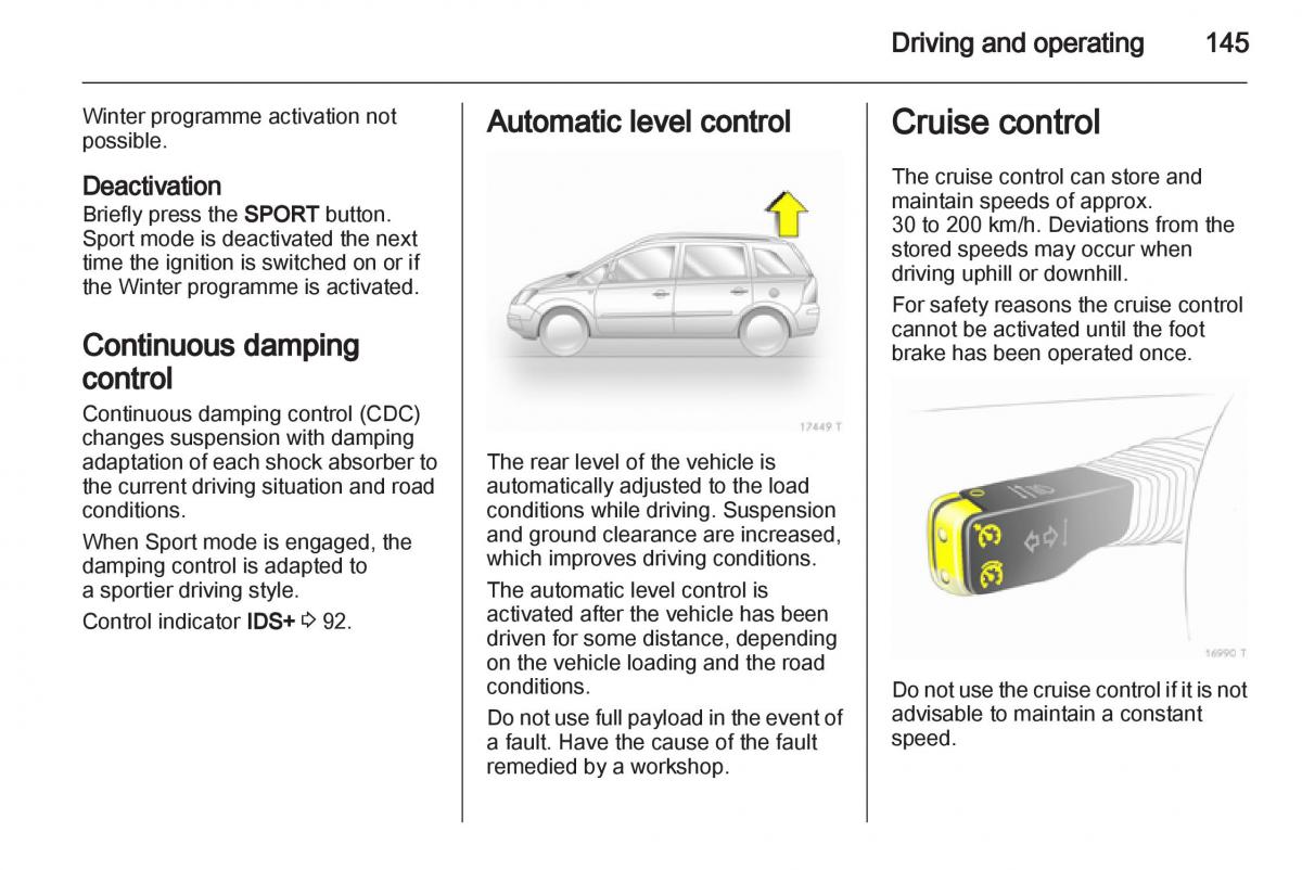 Opel Zafira B owners manual / page 145