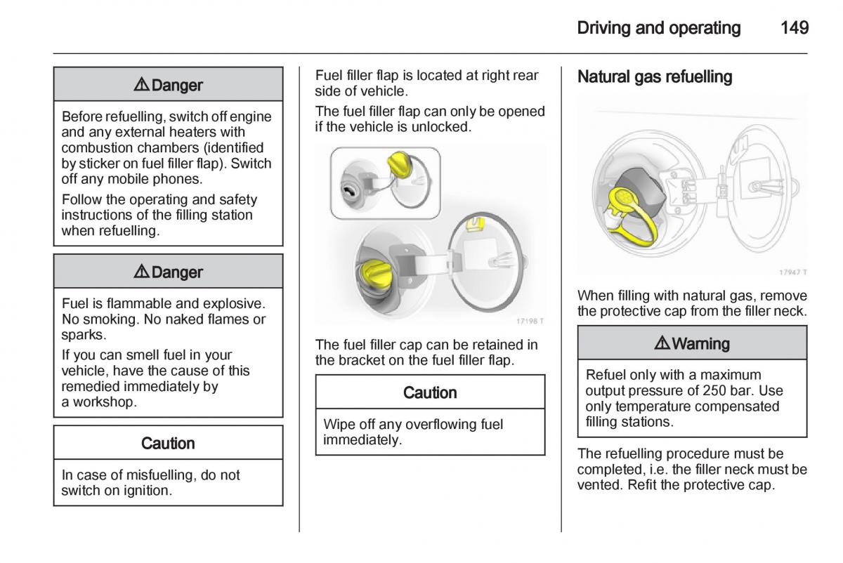 Opel Zafira B owners manual / page 149