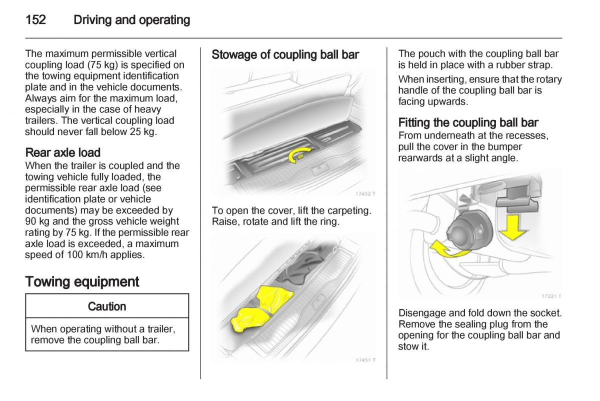 Opel Zafira B owners manual / page 152