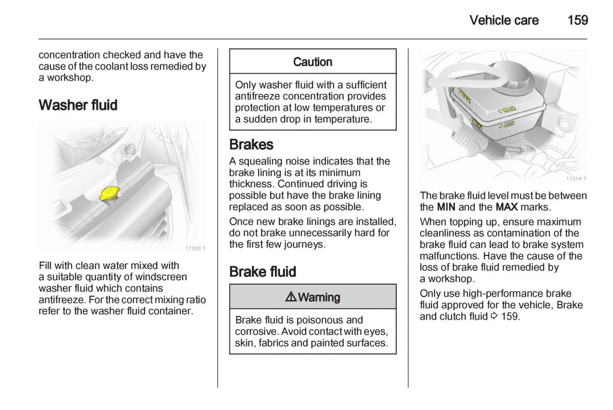 Opel Zafira B owners manual / page 159