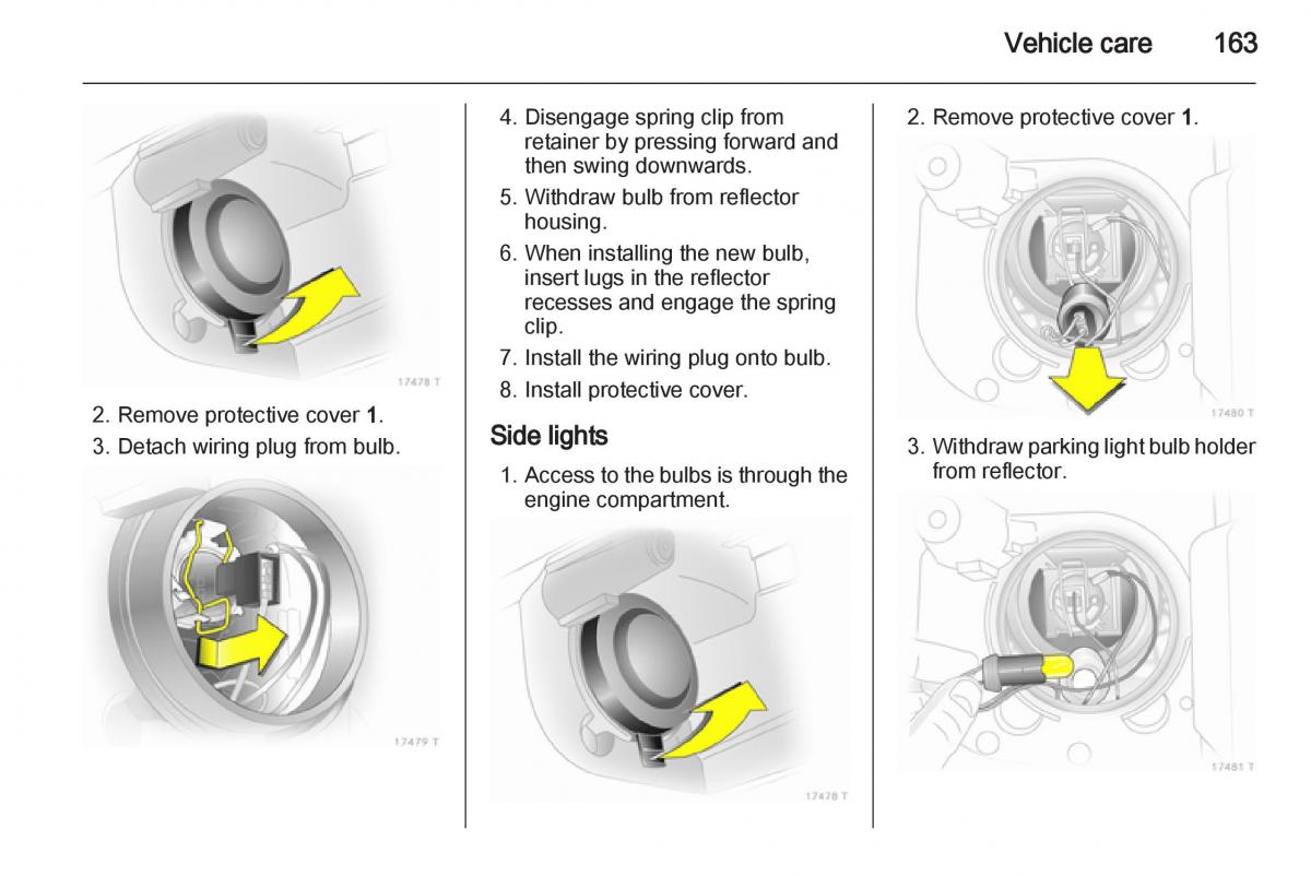 Opel Zafira B owners manual / page 163