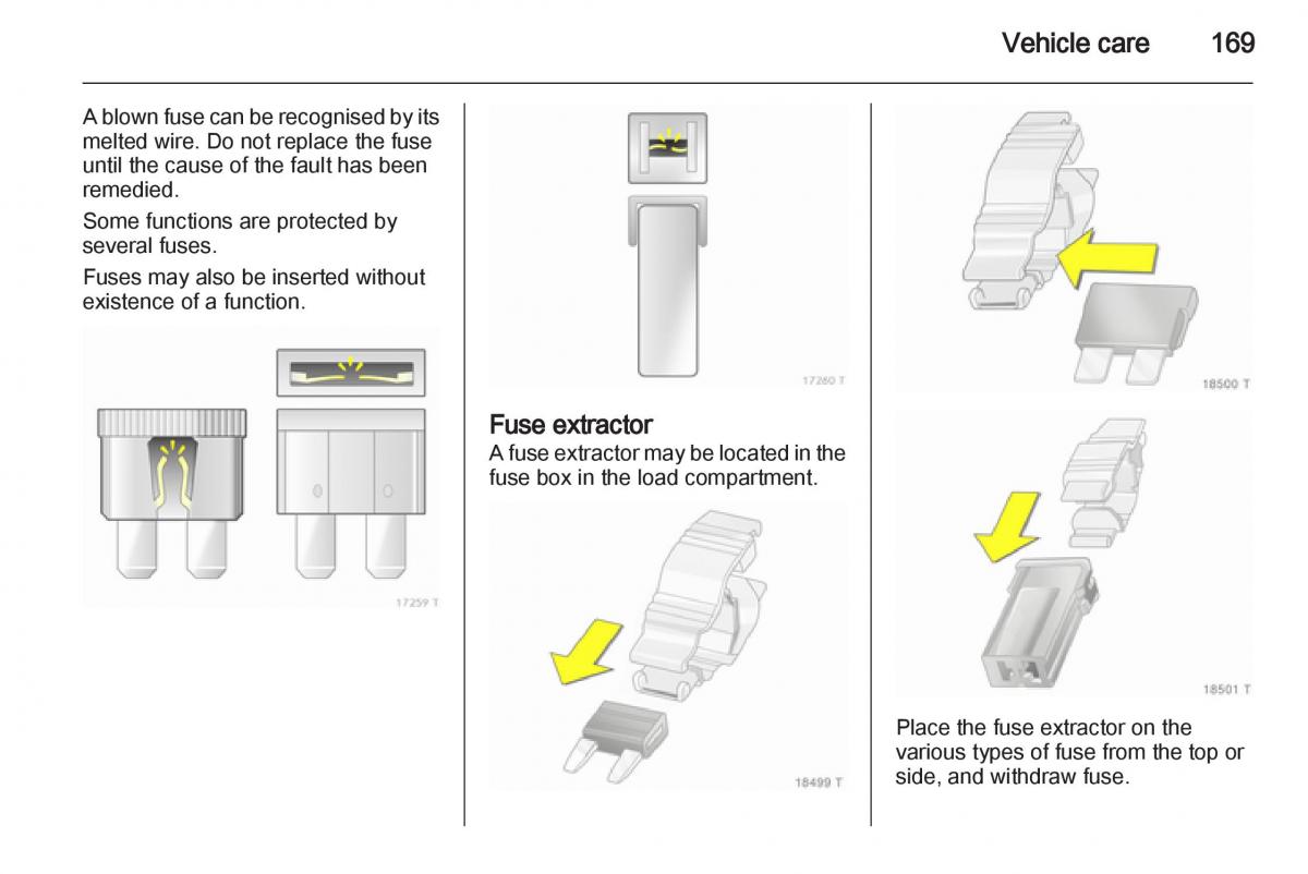 Opel Zafira B owners manual / page 169