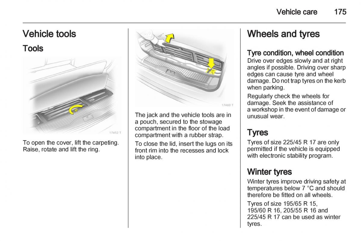 Opel Zafira B owners manual / page 175