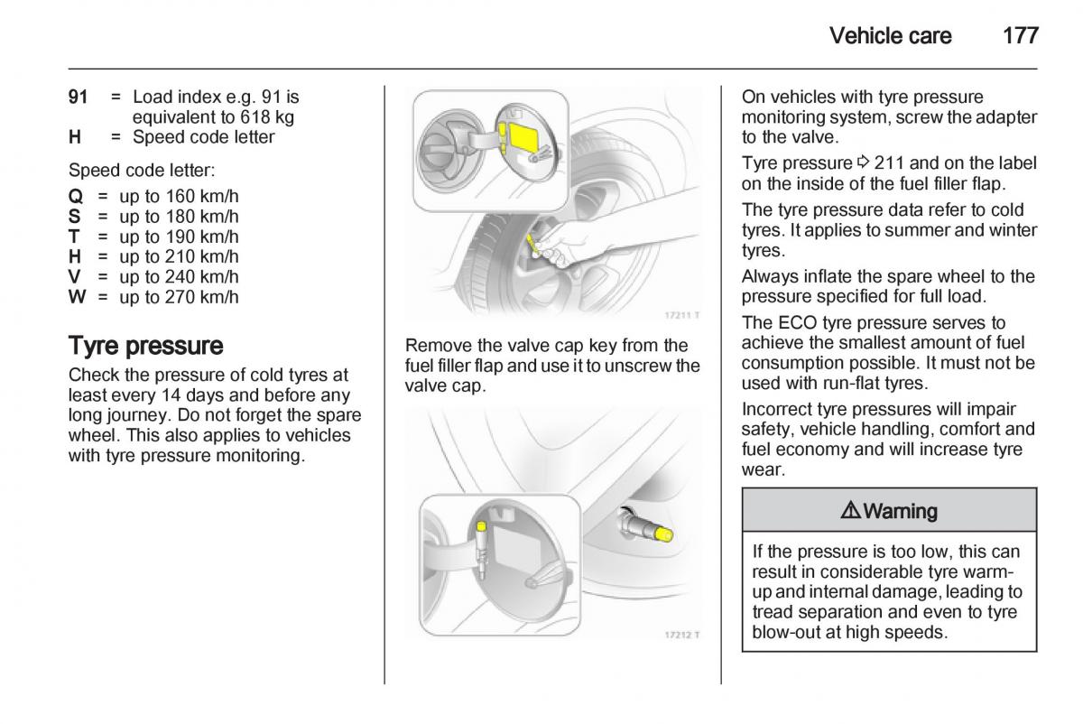 Opel Zafira B owners manual / page 177