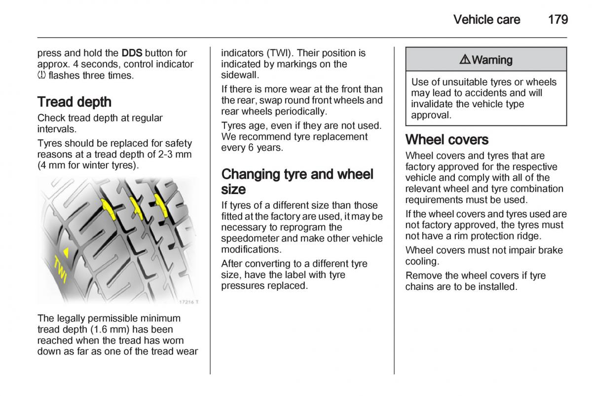 Opel Zafira B owners manual / page 179