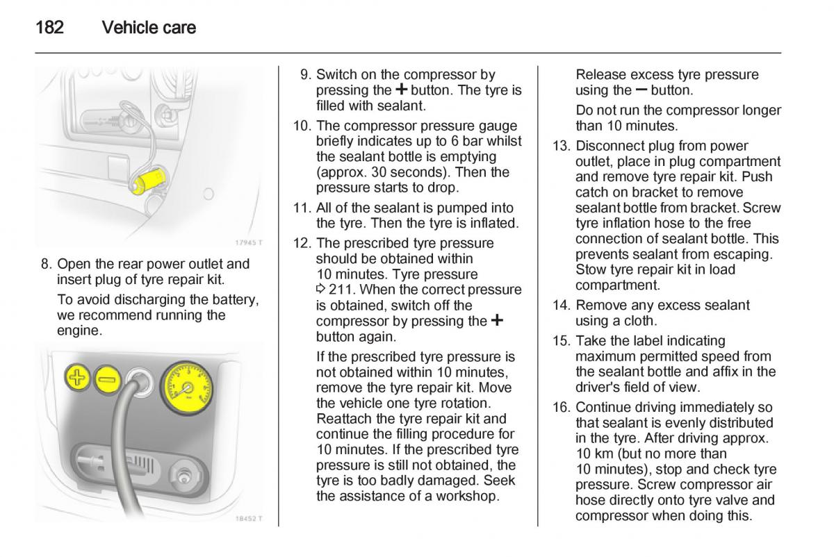 Opel Zafira B owners manual / page 182