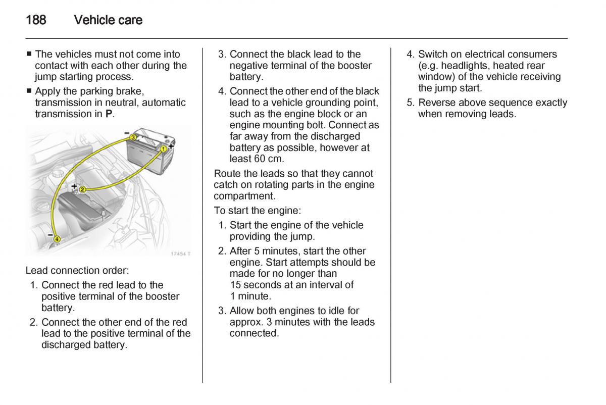 Opel Zafira B owners manual / page 188