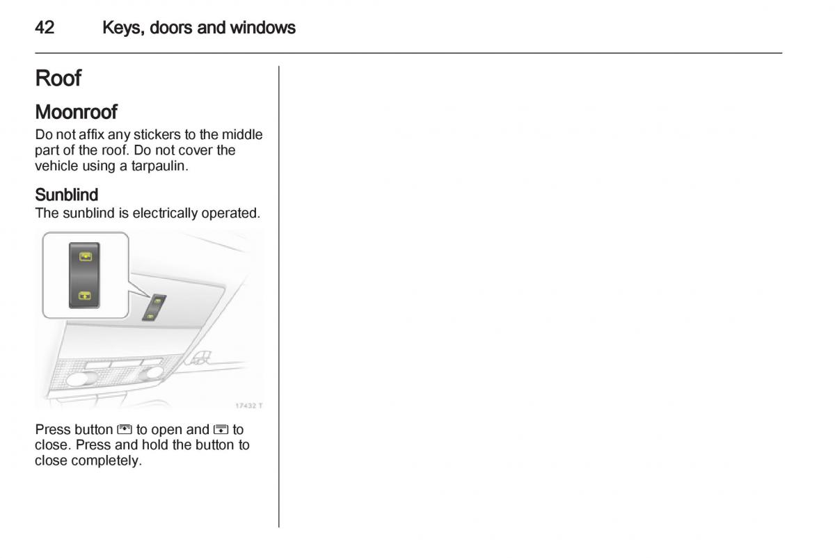 Opel Zafira B owners manual / page 42