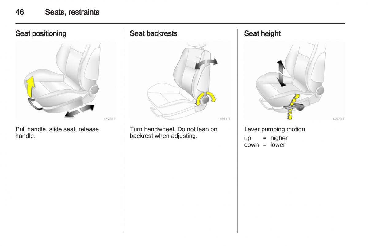 Opel Zafira B owners manual / page 46