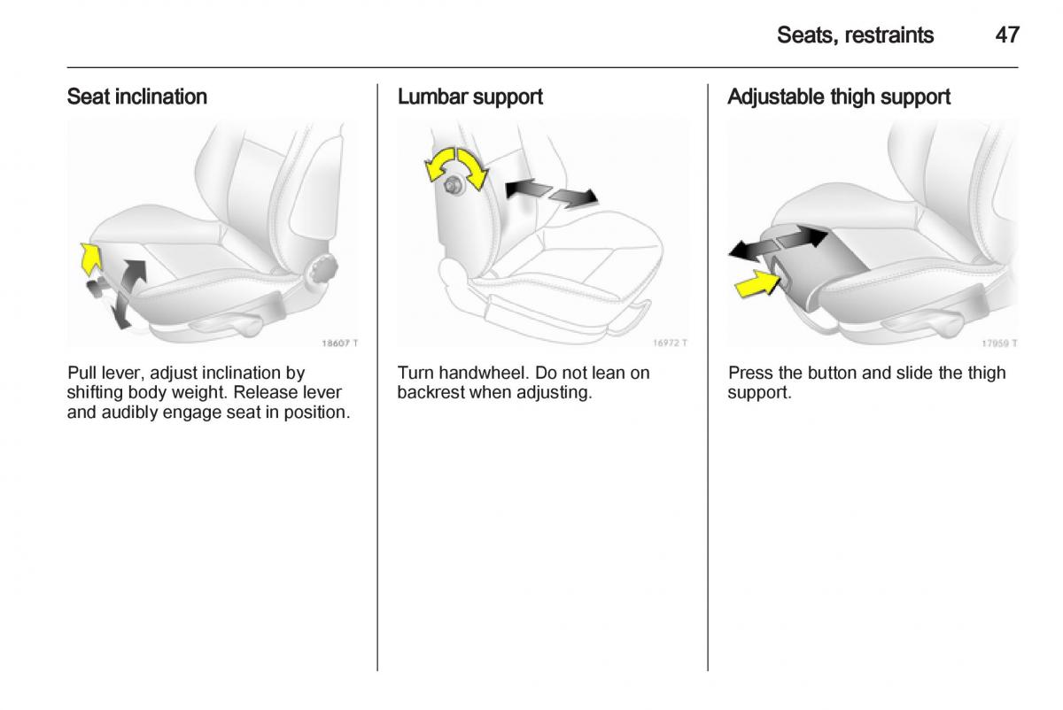 Opel Zafira B owners manual / page 47