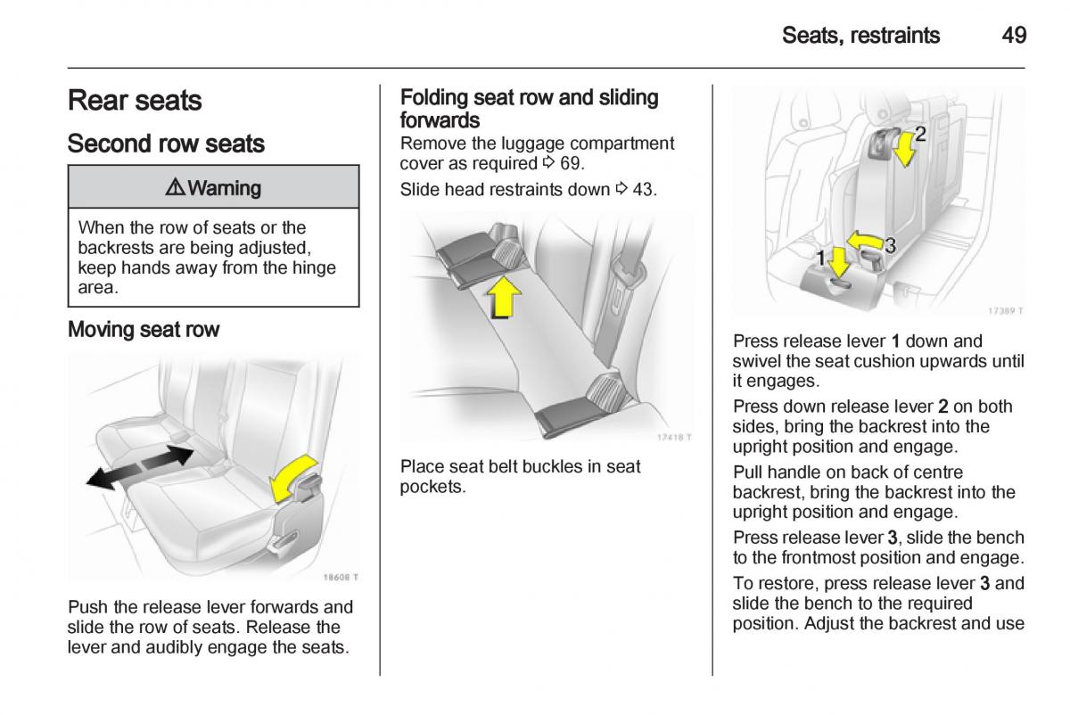 Opel Zafira B owners manual / page 49