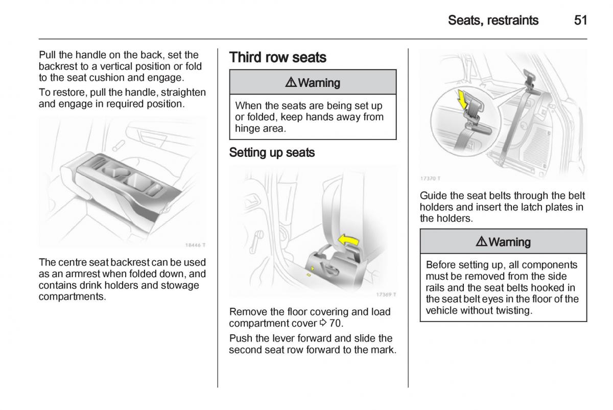 Opel Zafira B owners manual / page 51