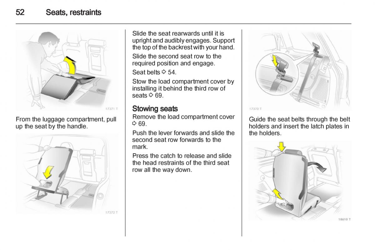 Opel Zafira B owners manual / page 52