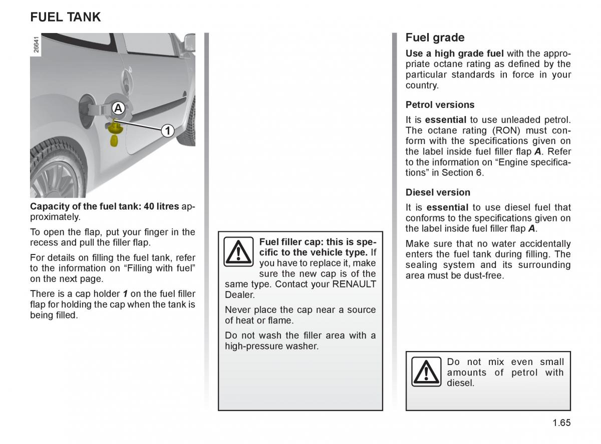 Renault Twingo II 2 owners manual / page 72