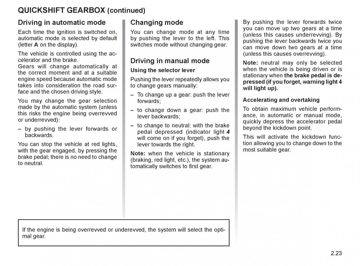 Renault Twingo II 2 owners manual / page 96