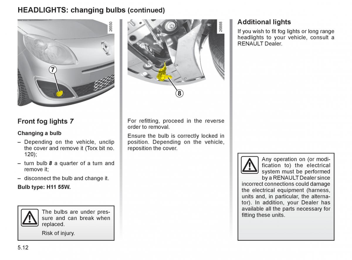 Renault Twingo II 2 owners manual / page 167