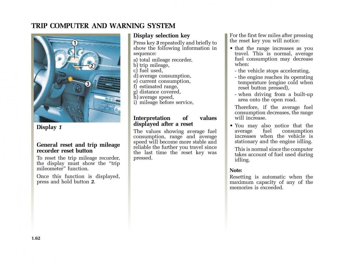 Renault Vel Satis owners manual / page 71