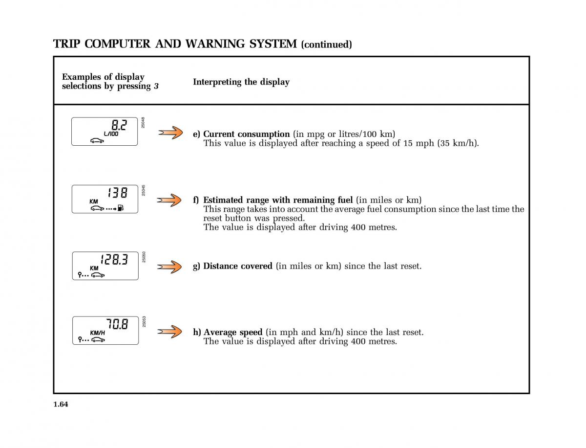 Renault Vel Satis owners manual / page 73