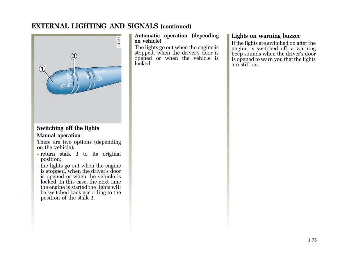 Renault Vel Satis owners manual / page 84