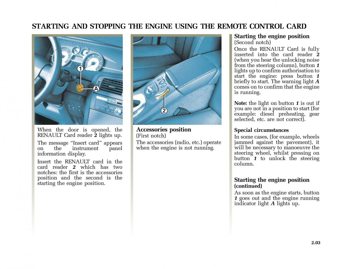 Renault Vel Satis owners manual / page 94