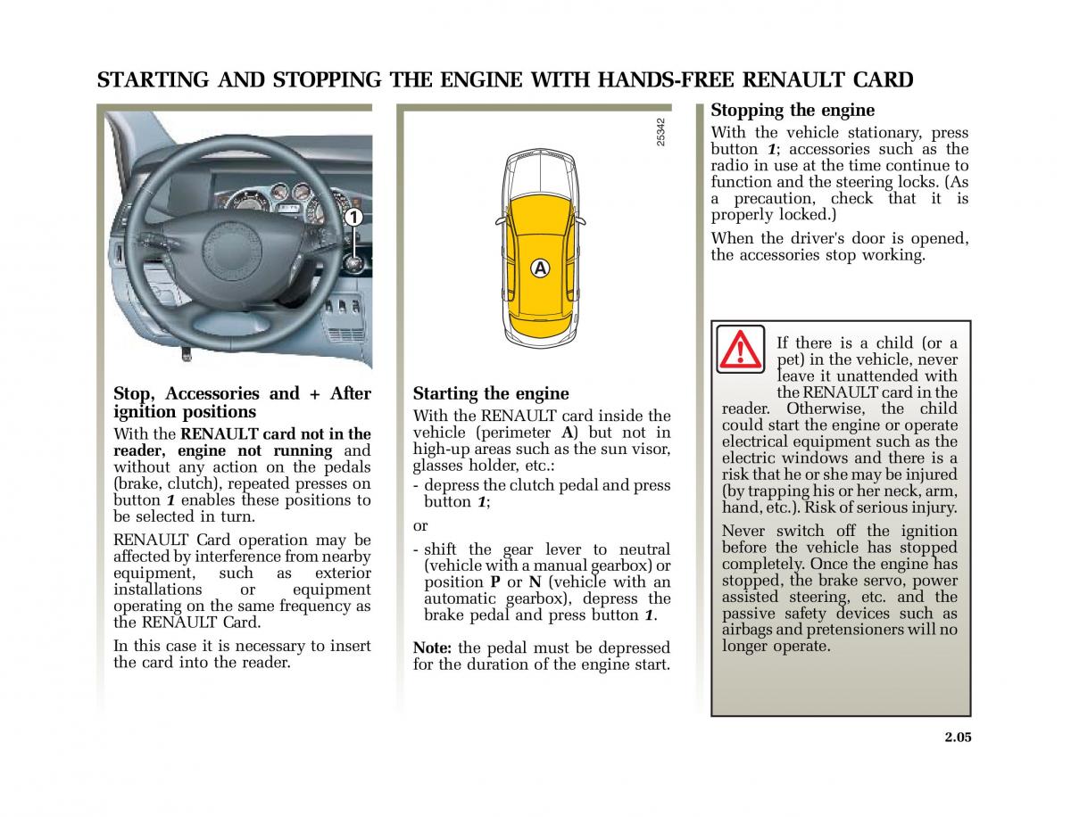 Renault Vel Satis owners manual / page 96