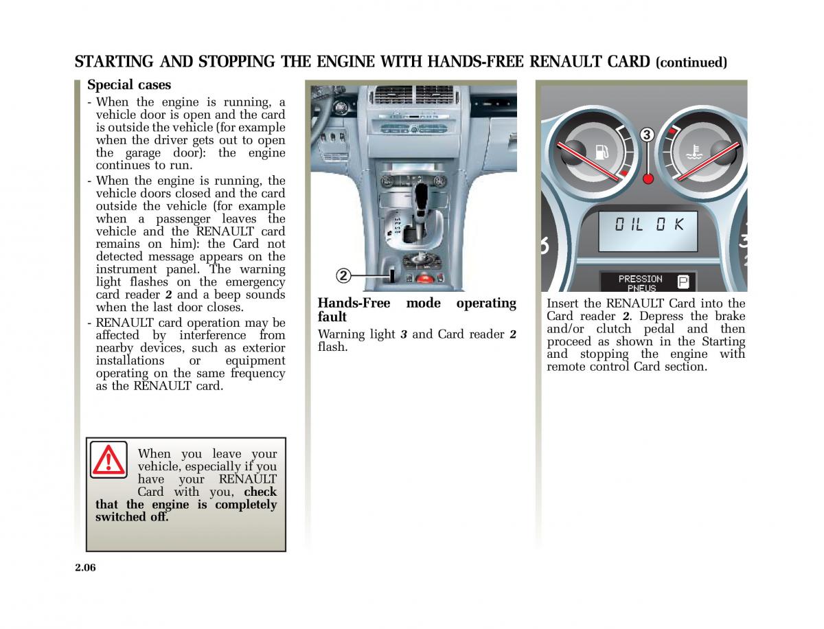 Renault Vel Satis owners manual / page 97