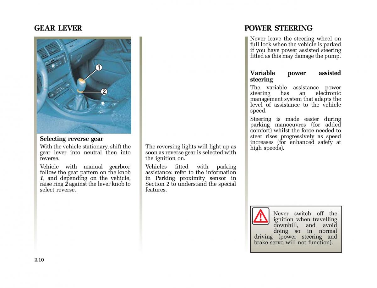 Renault Vel Satis owners manual / page 101