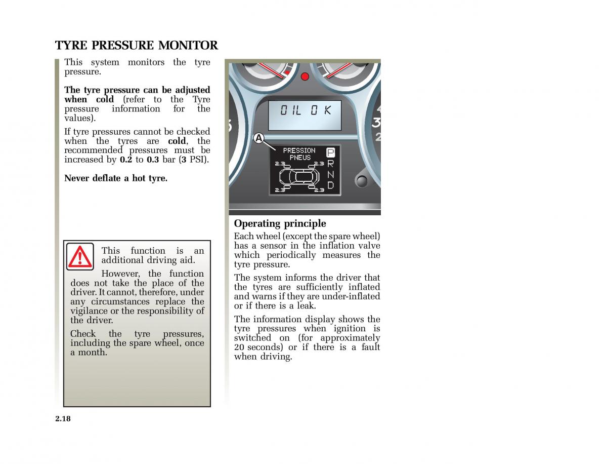 Renault Vel Satis owners manual / page 109