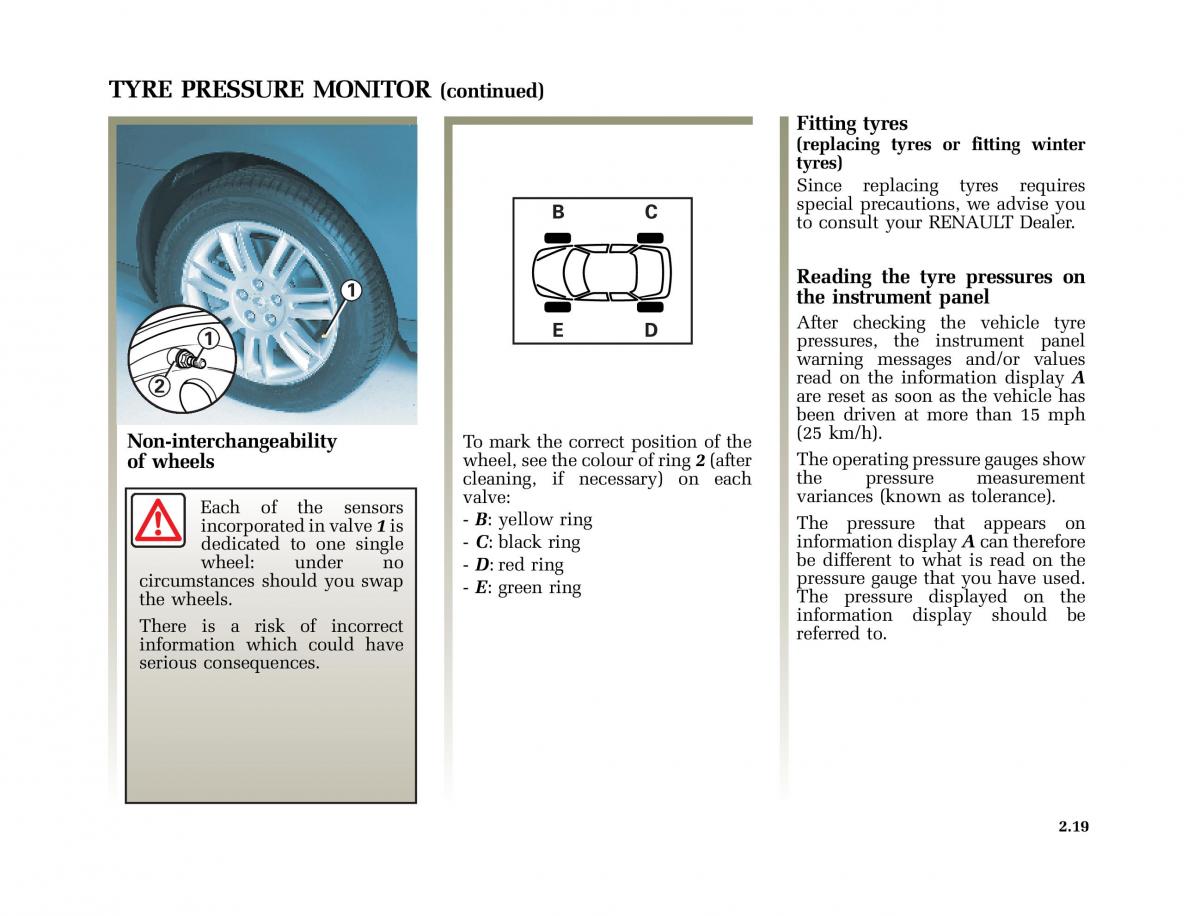 Renault Vel Satis owners manual / page 110