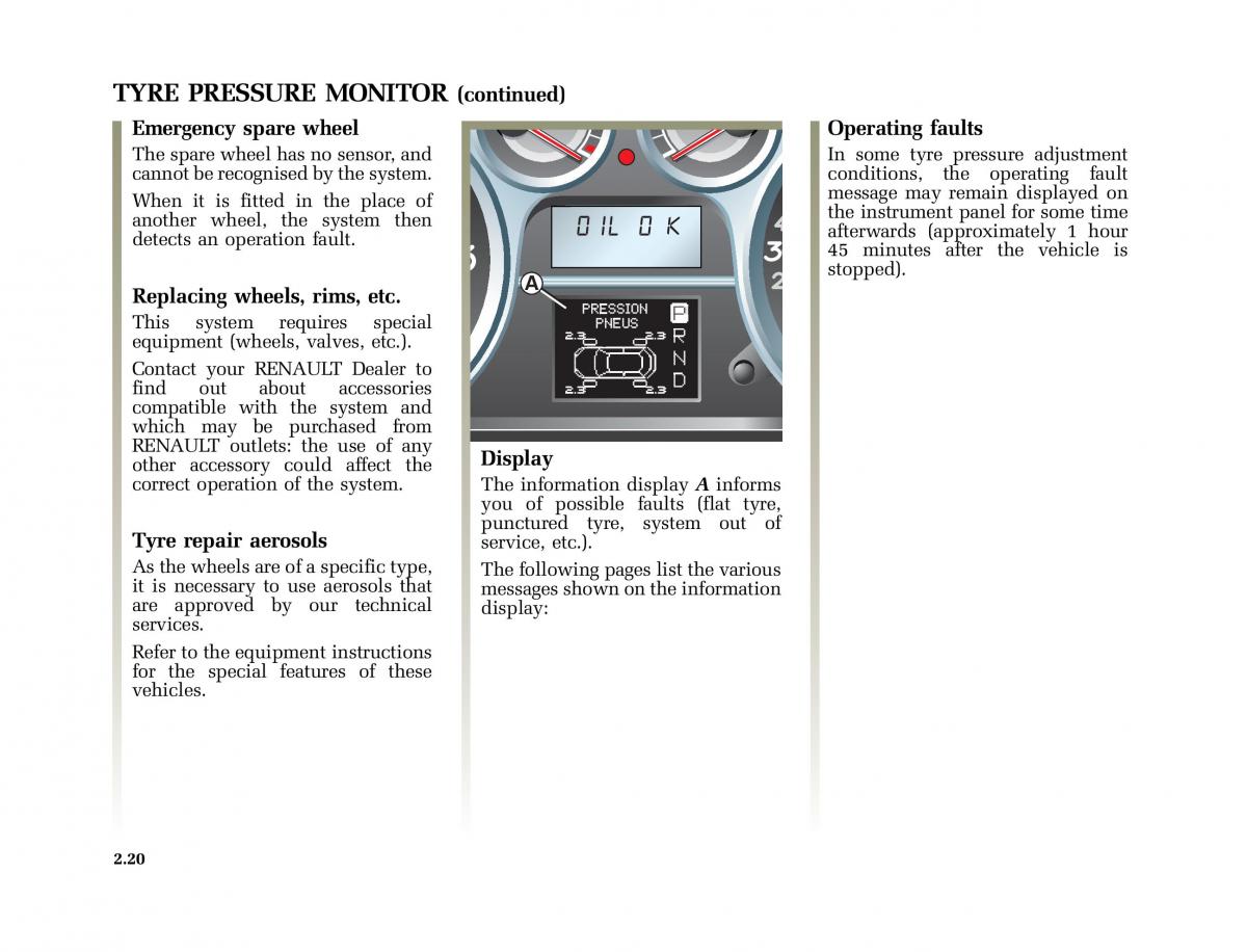 Renault Vel Satis owners manual / page 111