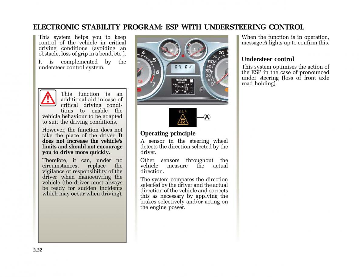 Renault Vel Satis owners manual / page 113