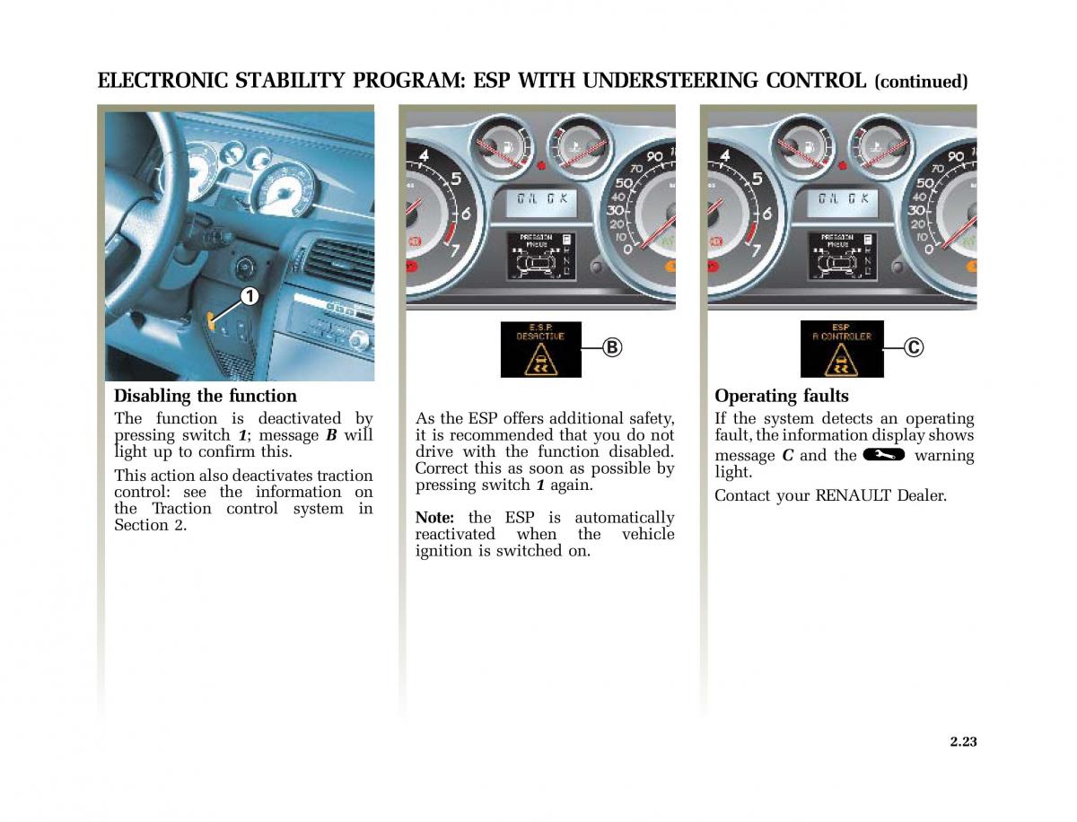 Renault Vel Satis owners manual / page 114