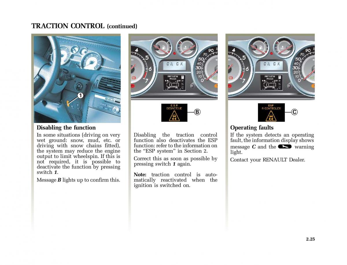 Renault Vel Satis owners manual / page 116