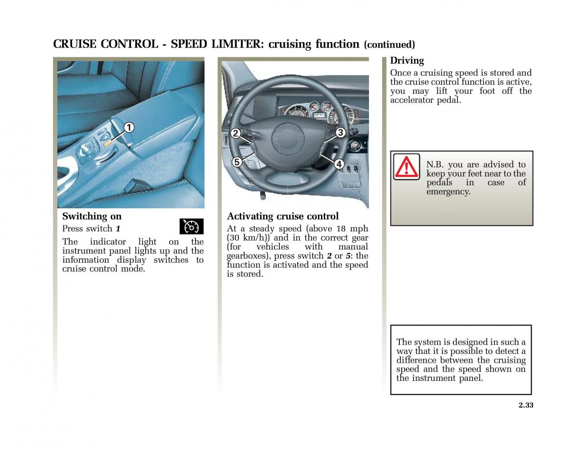 Renault Vel Satis owners manual / page 124